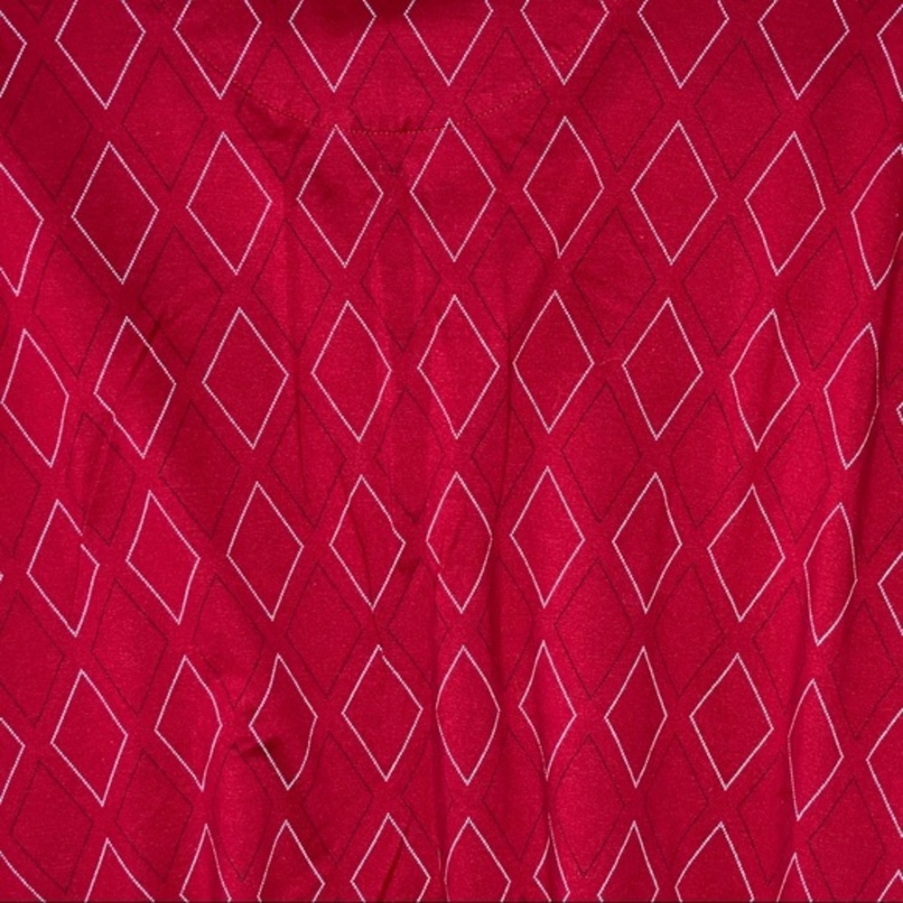 Austin Reed Red Diamond Pattern Cotton Polo - Picture 4 of 7